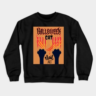 Halloween Cat Nail Art Crewneck Sweatshirt